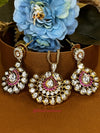 Premium Kundan Chain Pendant Set With Ruby Stone DGCP-6