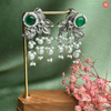 Gulnaar Emerald Pearl Bloom Oxidised Earrings DEVER-28