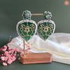 Vanika Emerald Floral Earrings DEVER-41