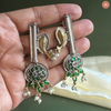 Matsya Emerald Oxidised Earrings DEVER-26
