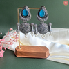 Rajvansh Turquoise Blue Medallion Earrings DEVER-36