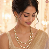Premium Kundan Two Layer Tulip Shape Necklace Set DGNK-66