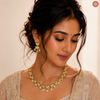 Classic Dabbi Kundan Necklace Set, with a hint of color DGNK-90