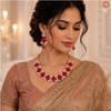 Ruby Luxe Premium Kundan Necklace Set DGNK-129