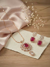 Ruby Bloom Premium Kundan Pendant Set - DGCP-42