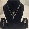 Emerald Drop Layered Necklace Set - DGNK-151