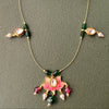 Invisible Necklace With Enamel Lotus Motif  – Minimal Elegance DGNK-170