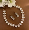 Premium Kundan Oval Shape One Liner Necklace Set DGNK-41