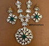 Mid Length Premium Kundan Floral Necklace Set DGNK-64