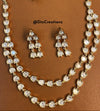 Premium Kundan Two Layer Tulip Shape Necklace Set DGNK-66