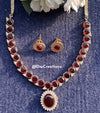 Color Stone Studded Zircon Necklace Set DGNK-78