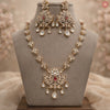 Lotus Bloom Polki Kundan Necklace Set DGNK-132