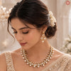 Premium Kundan Choker Necklace Set With Pearl Drops DGNK-82