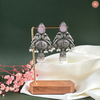 Twin Lovebird Jhumka Oxidised Earrings DEVER-3