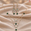 Emerald Drop Layered Necklace Set - DGNK-151