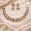 Royal Ruby Curve Choker & Earrings Set - DGNK-143